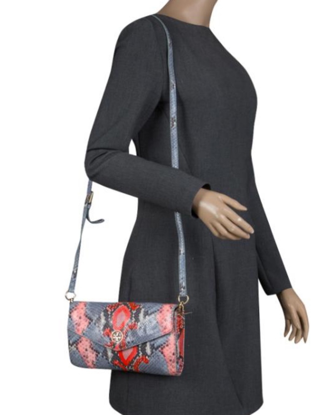 Tory Burch Python Snakeskin-Print Crossbody Bag
